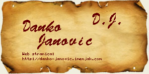 Danko Janović vizit kartica